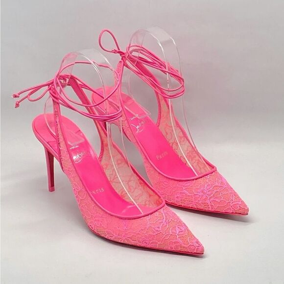 Christian Louboutin Kate 85mm Lace-Up Lace Pumps - Picture 2 of 12